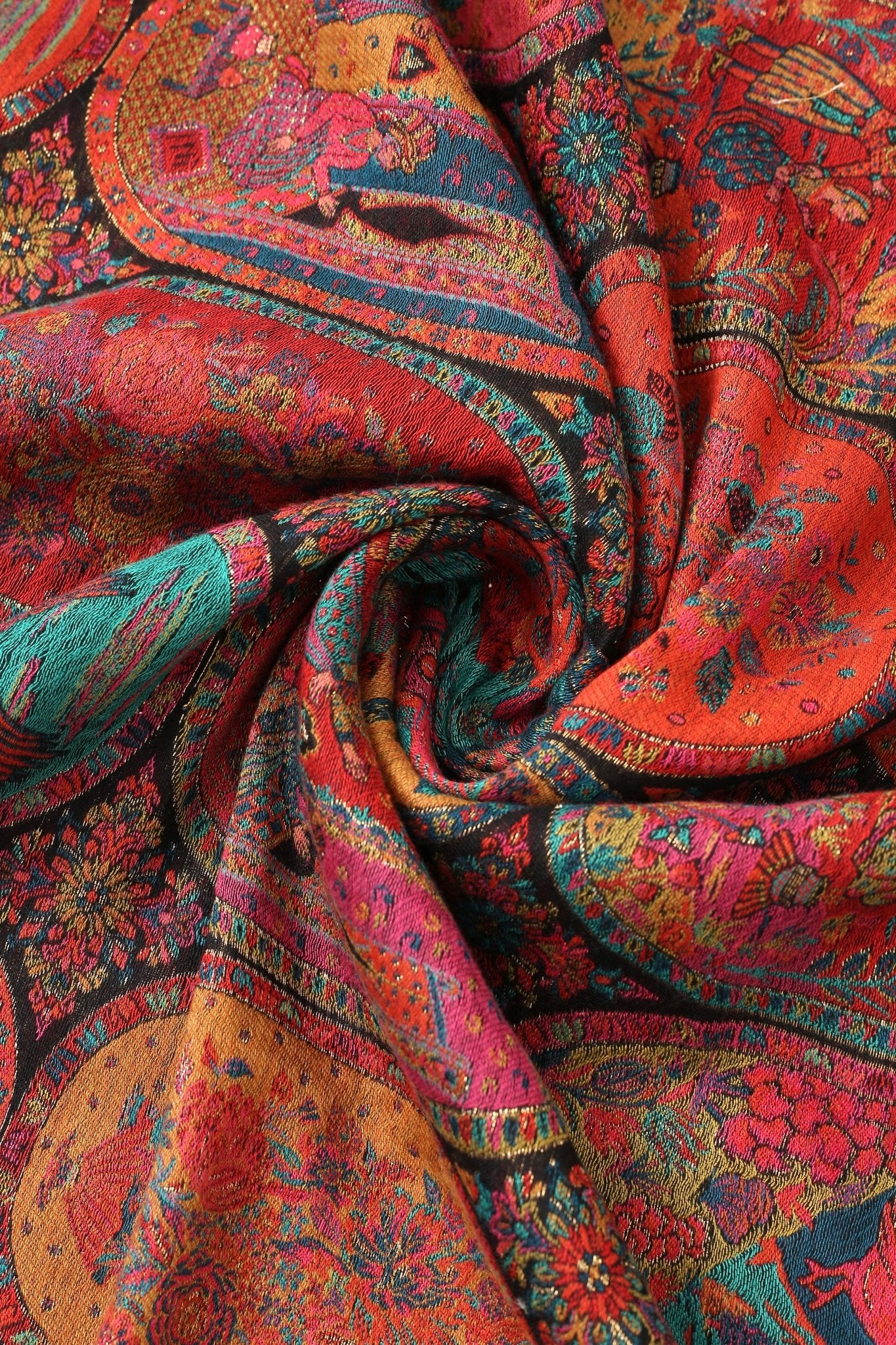 Pure Pashmina Indian Kaani Shawl - Portia Fabrics