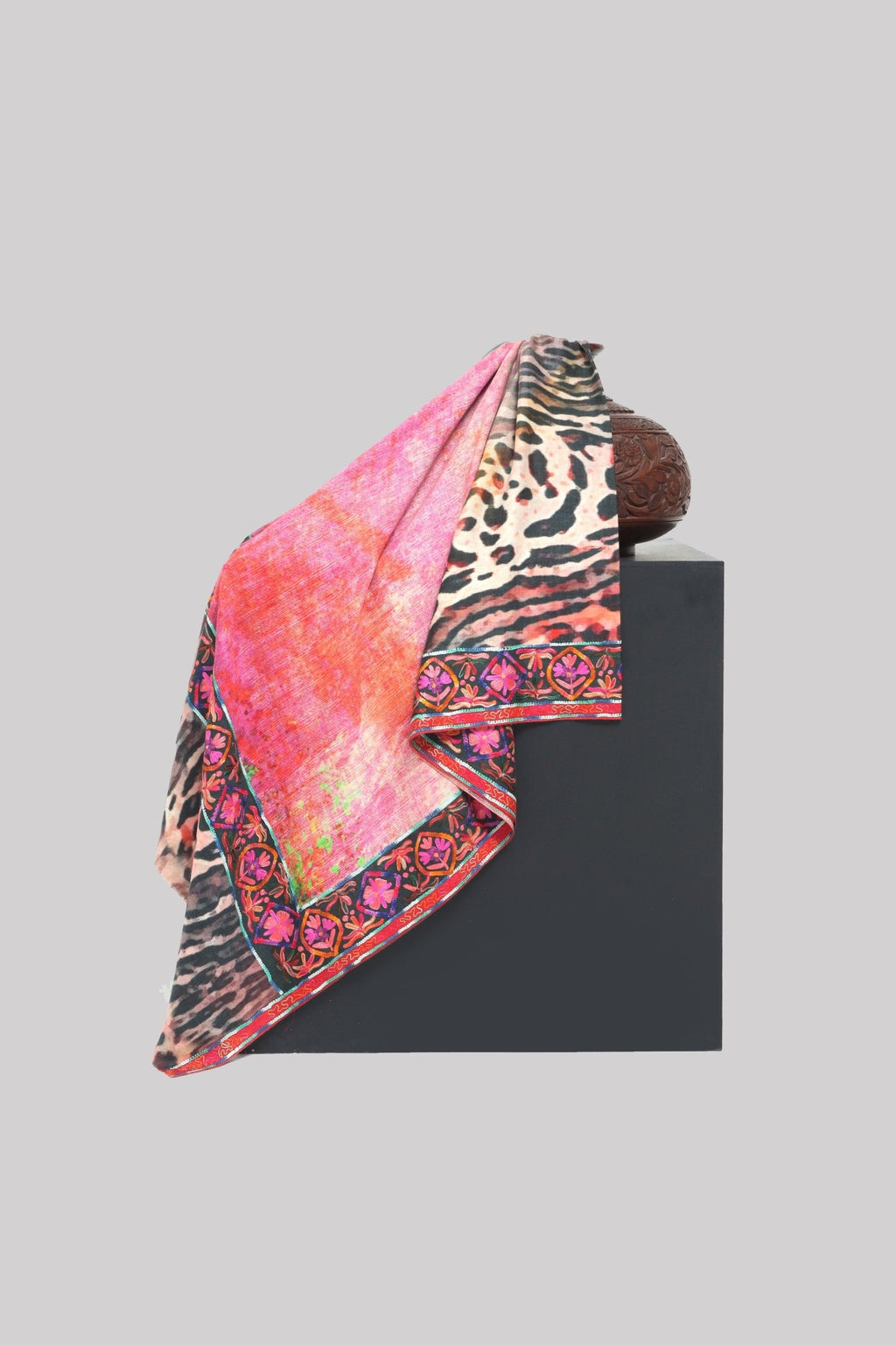 Pure Pashmina Machine Embroidered Shawl - Portia Fabrics