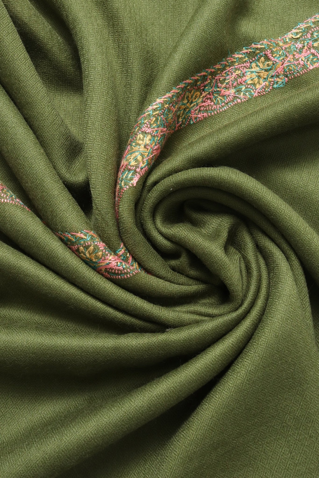 Pure Pashmina Machine Embroidered Shawl - Portia Fabrics