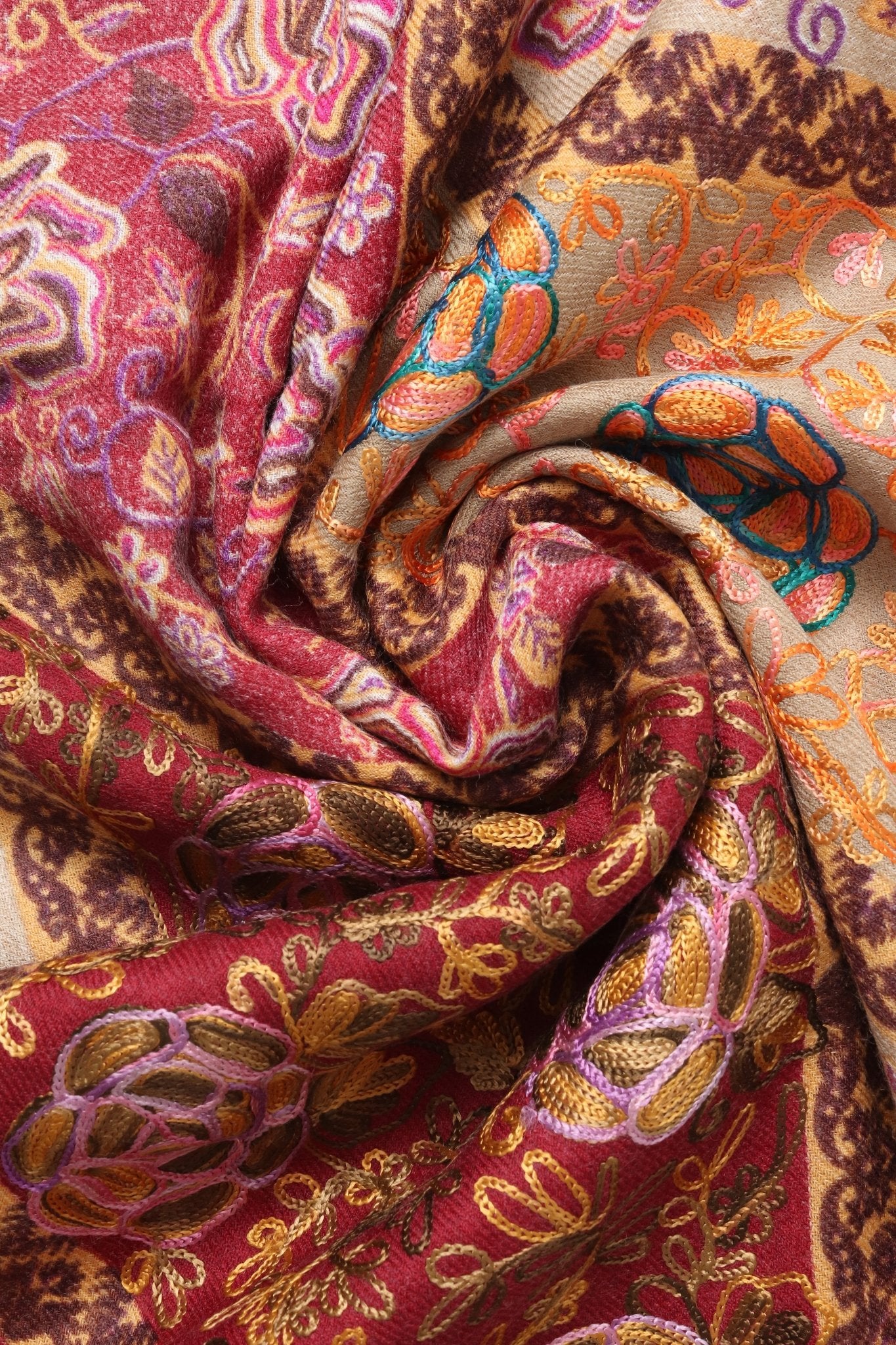 Pure Pashmina Qalamkar Shawl - Portia Fabrics