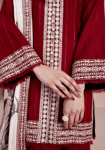 RED WHISPER I The Winter Edt- Luxe Pret '25 I Zarqash - Portia Fabrics