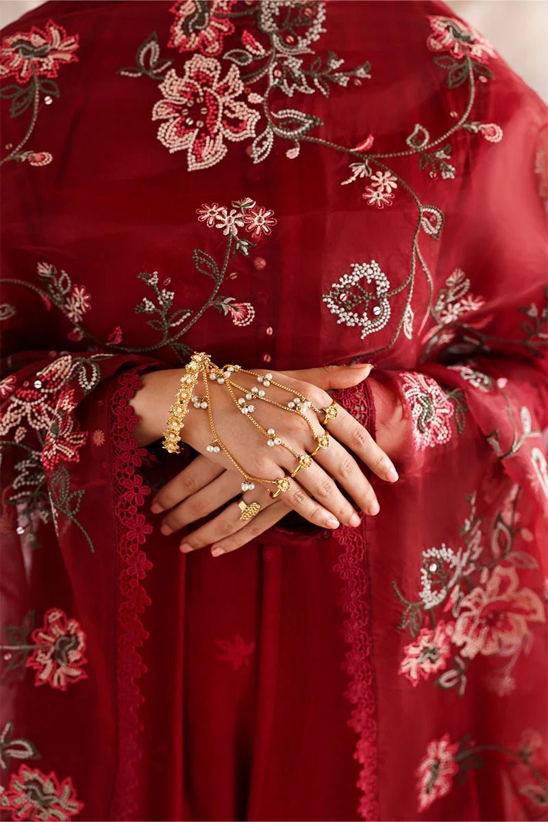 ROUGE FLARE-3PC EMBROIDERED LAWN SUIT | Cross Stitch - Portia Fabrics