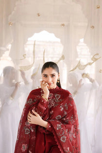 ROUGE FLARE-3PC EMBROIDERED LAWN SUIT | Cross Stitch - Portia Fabrics