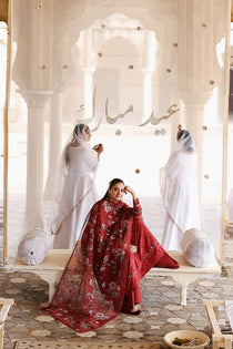 ROUGE FLARE-3PC EMBROIDERED LAWN SUIT | Cross Stitch - Portia Fabrics