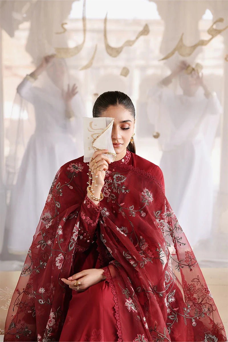 ROUGE FLARE-3PC EMBROIDERED LAWN SUIT | Cross Stitch - Portia Fabrics