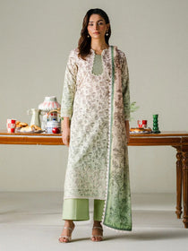 SAGE WHISPER I Unstitched Printed Lawn I Faiza Faisal - Portia Fabrics