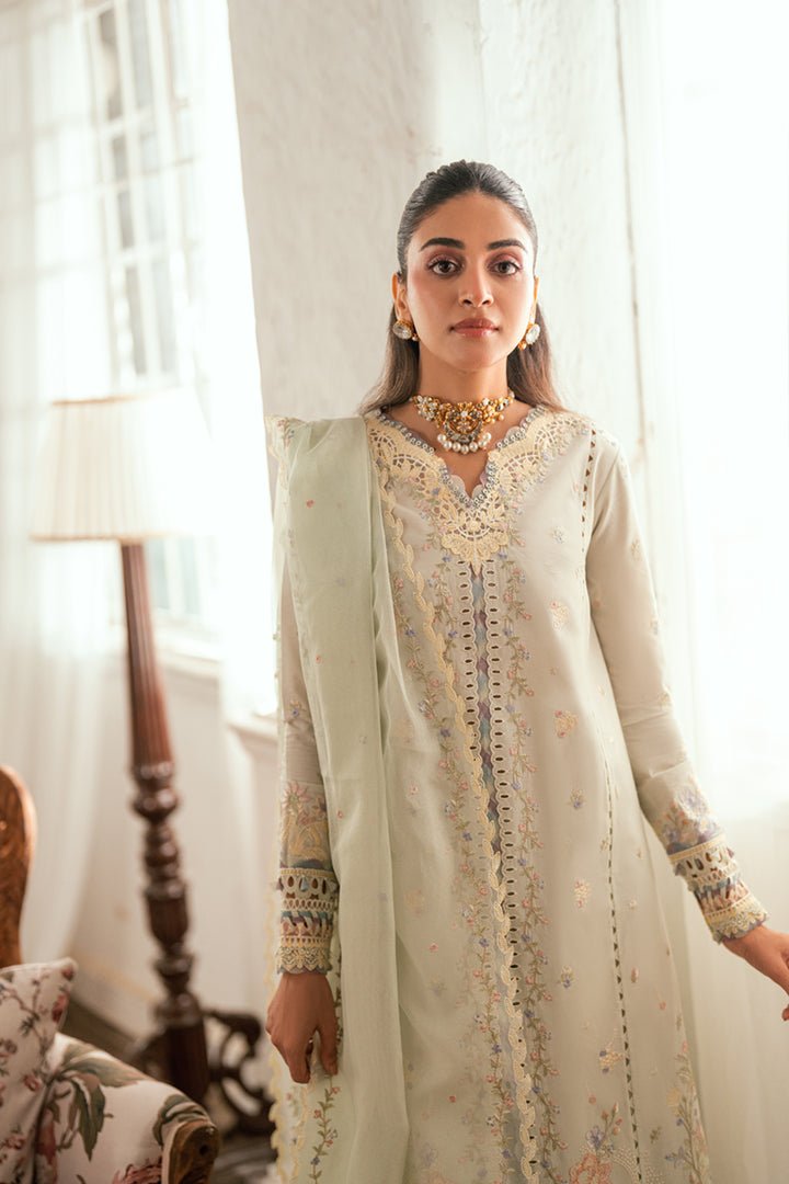 SB-08 Rimsha I Luxury Lawn Eid Edit 2025 I Qalamkar - Portia Fabrics