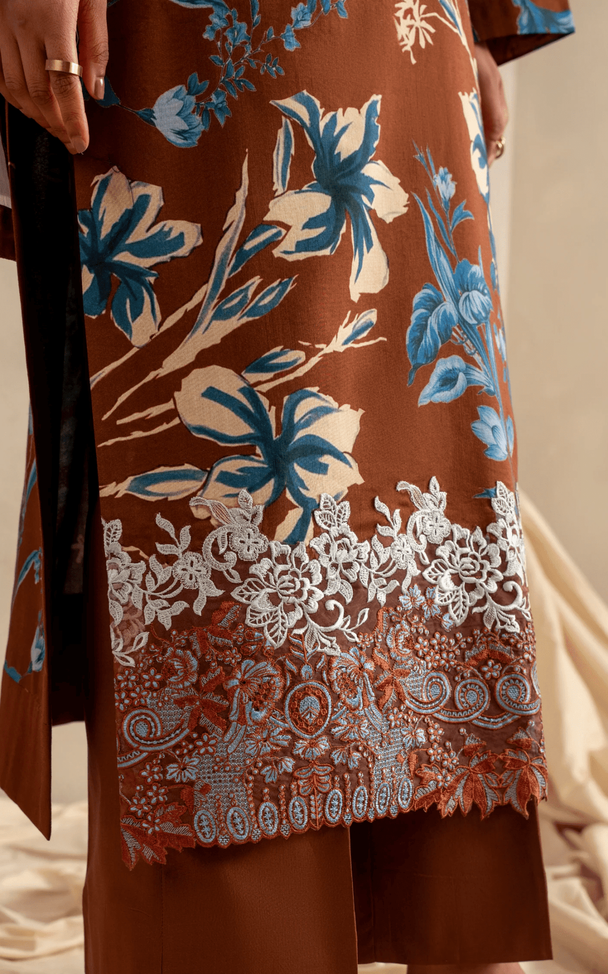 Sun-Kissed Sand MSSL-08 | 3pcs Embroidered Unstitched Summer - Portia Fabrics
