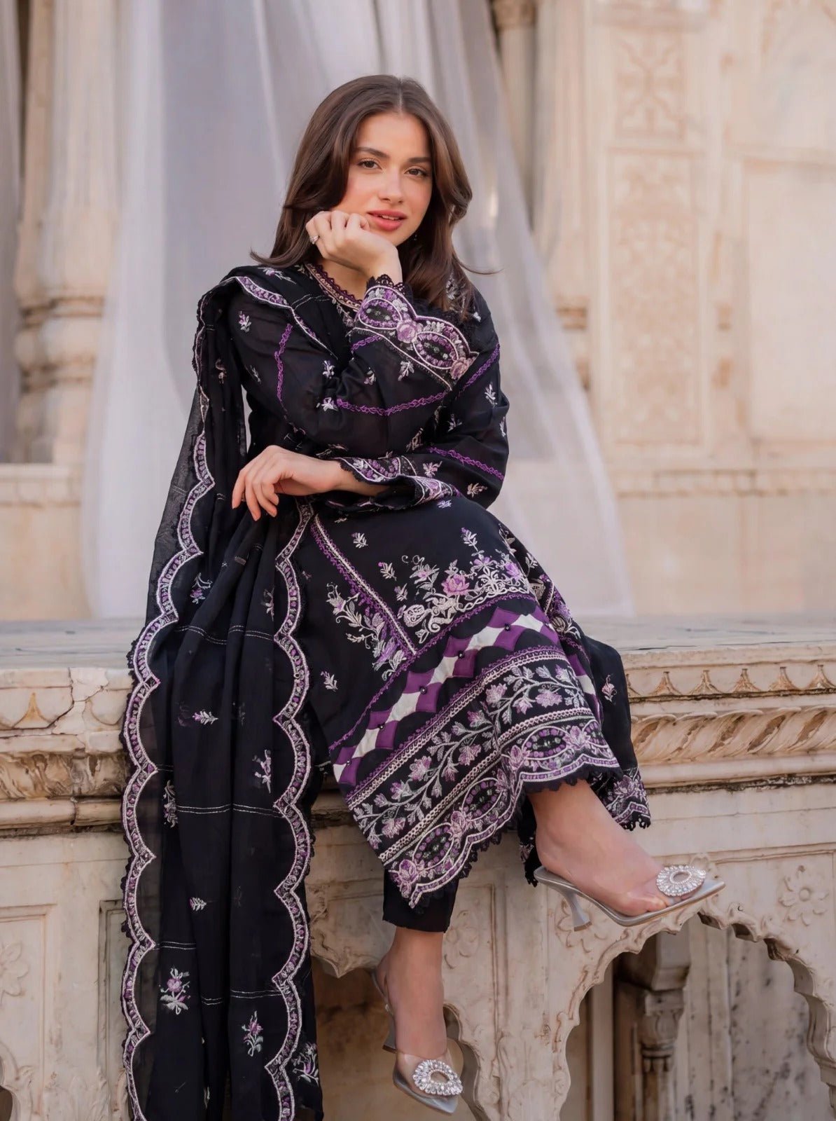 UKL04 | 3 PC UNSTITCHED SAFIRA COLLECTION | SAFWA - Portia Fabrics
