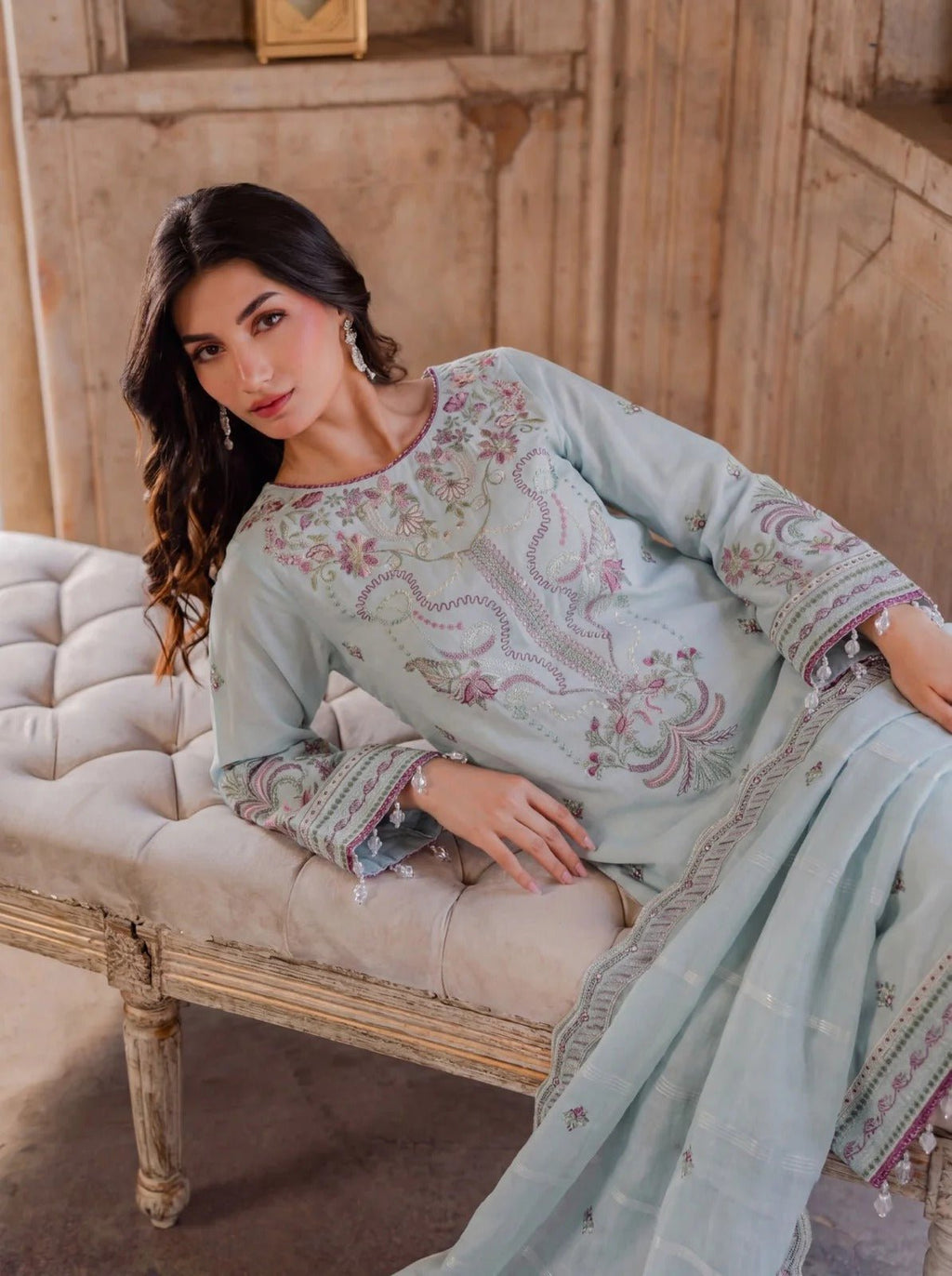 UKL10 | 3 PC UNSTITCHED SAFIRA COLLECTION | SAFWA - Portia Fabrics