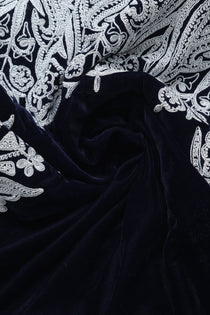 Velvet Dori Work Shawl - Portia Fabrics