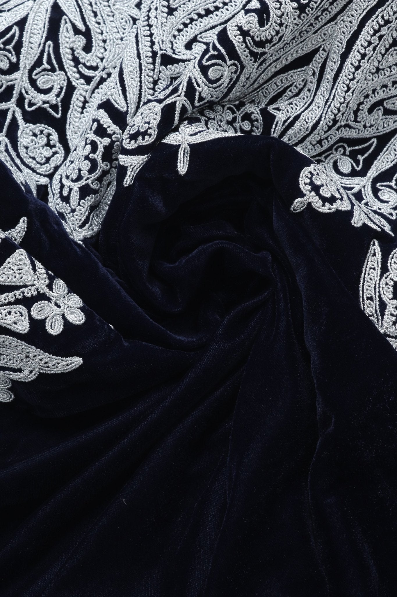 Velvet Dori Work Shawl - Portia Fabrics