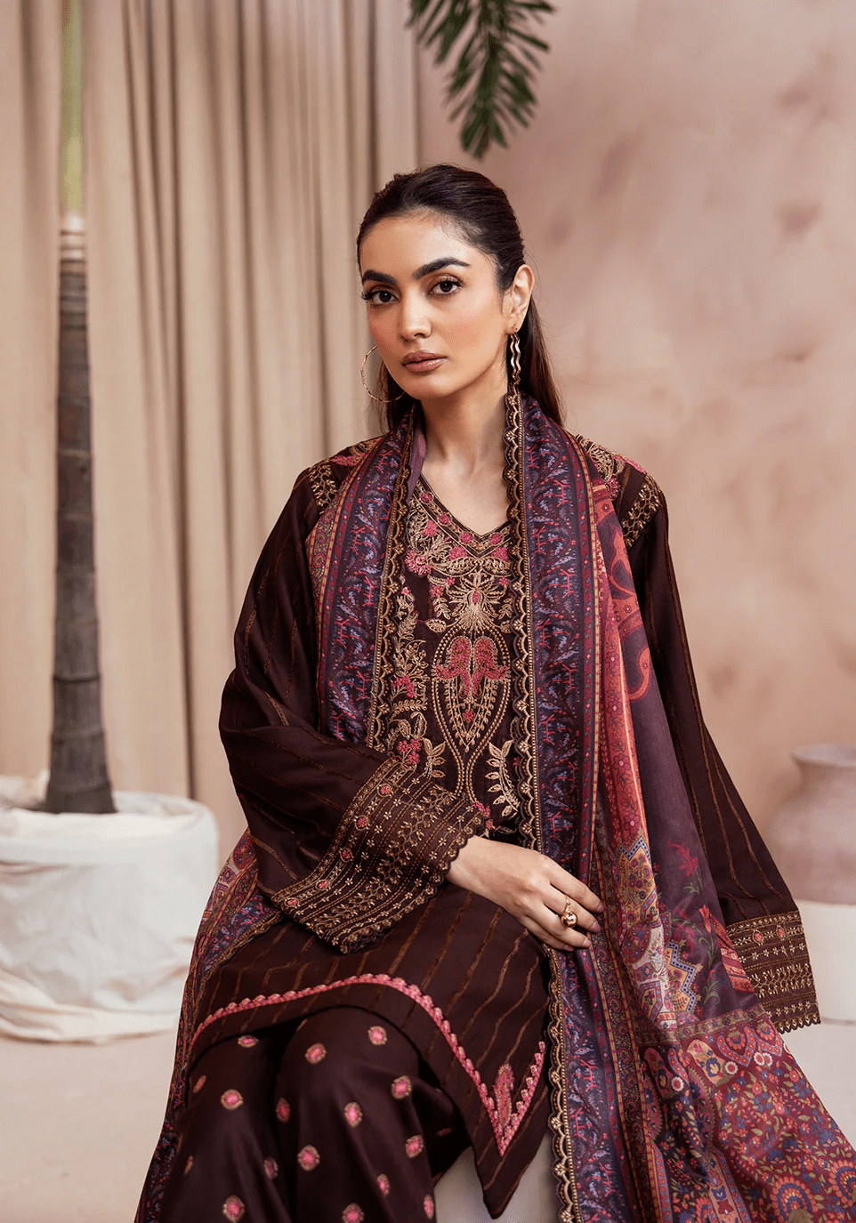 VELVET EMBER I The Winter Edt- Luxe Pret '25 I Zarqash - Portia Fabrics