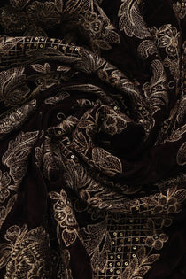 Velvet Embroidered Shawl - Portia Fabrics