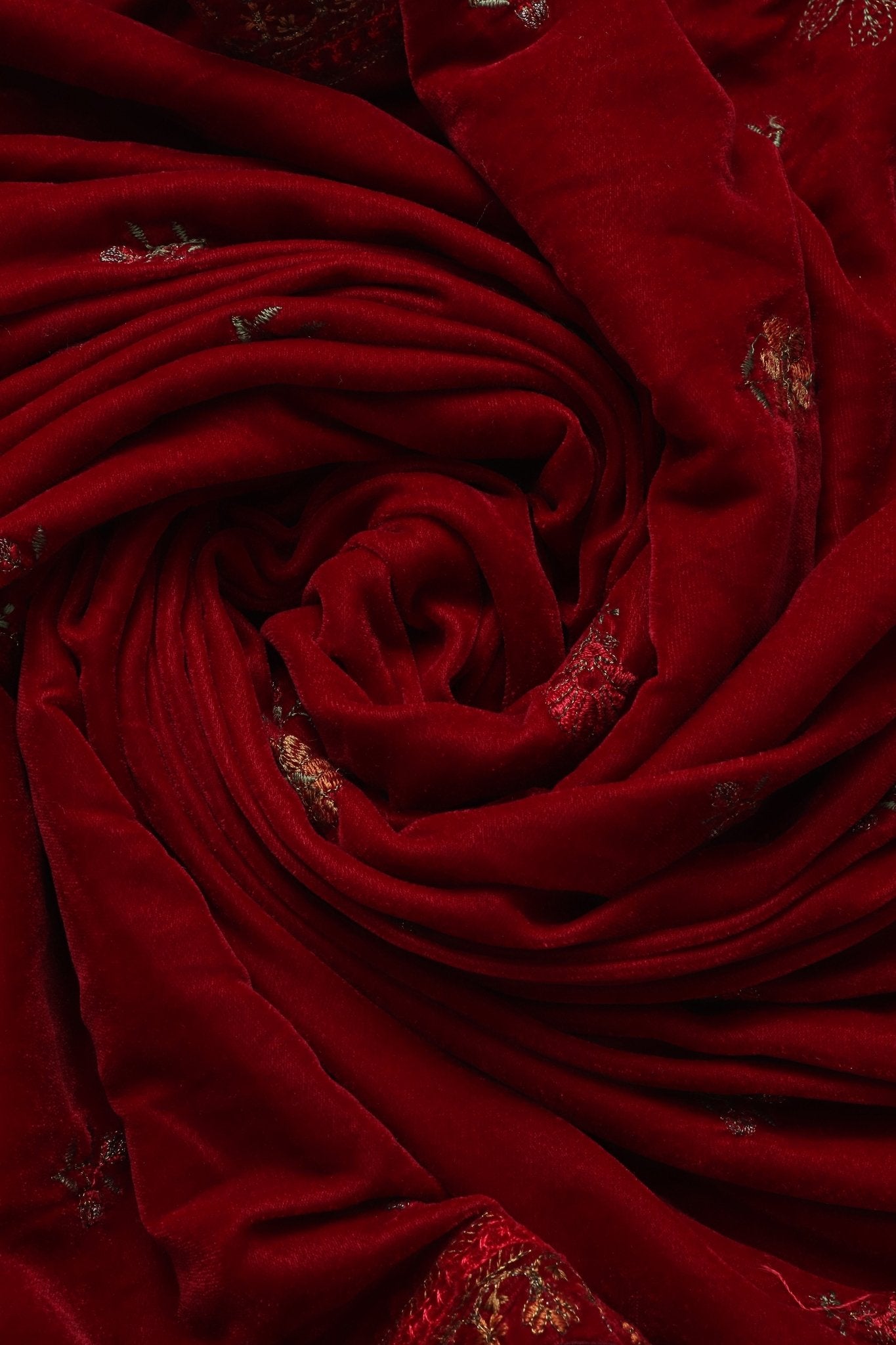 Velvet Embroidered Shawl - Portia Fabrics