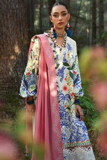 WHITE SOLANA (ZL25-03 B) I Lawn '25 I Zaha by Khadija Shah - Portia Fabrics