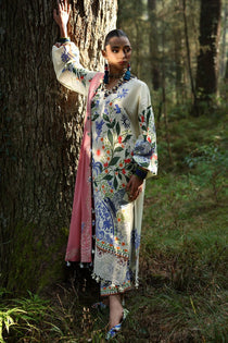 WHITE SOLANA (ZL25-03 B) I Lawn '25 I Zaha by Khadija Shah - Portia Fabrics