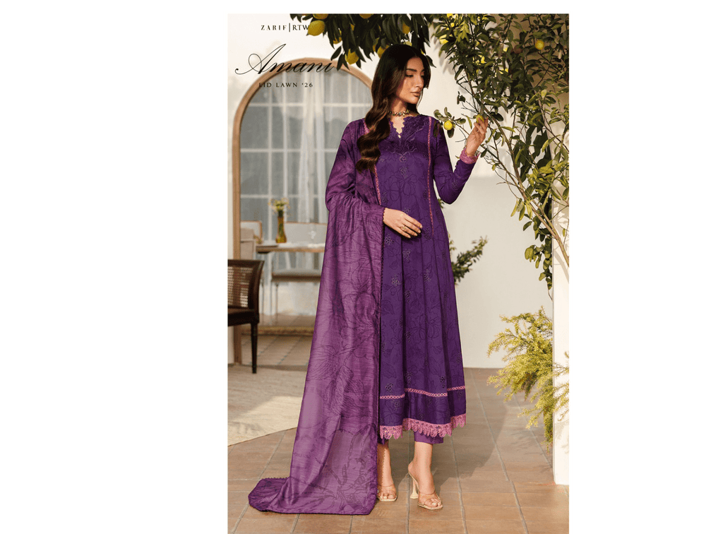 ZL-RTW-26 TIREN I Amani Eid Lawn '26 I Zarif - Portia Fabrics