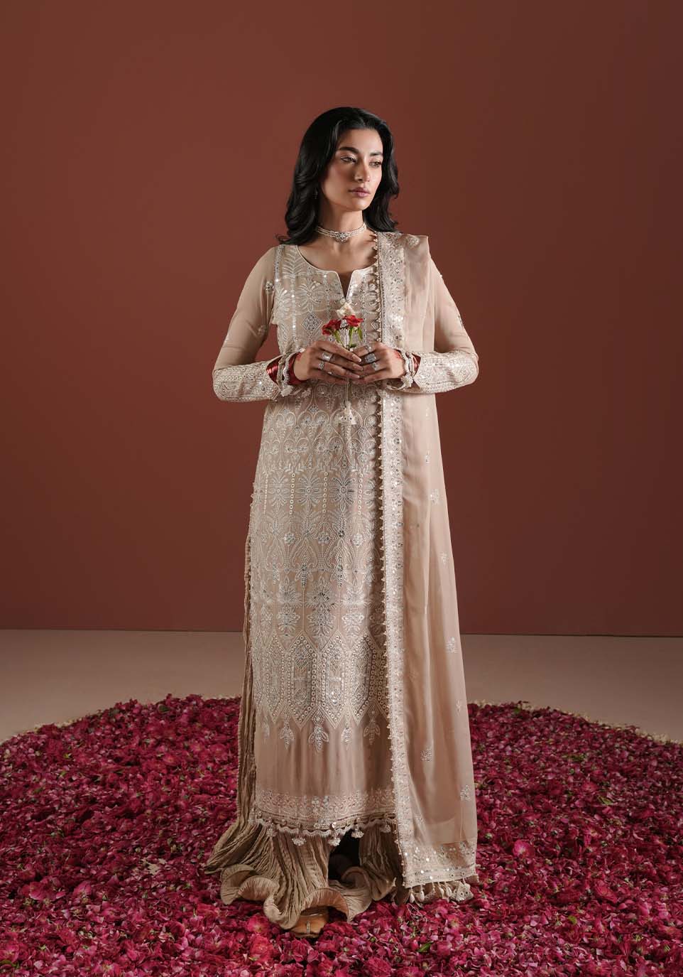 ZQ 005B LIBA | Lakhnawi Festive Chiffon Collection '24 | Zarqash - Portia Fabrics