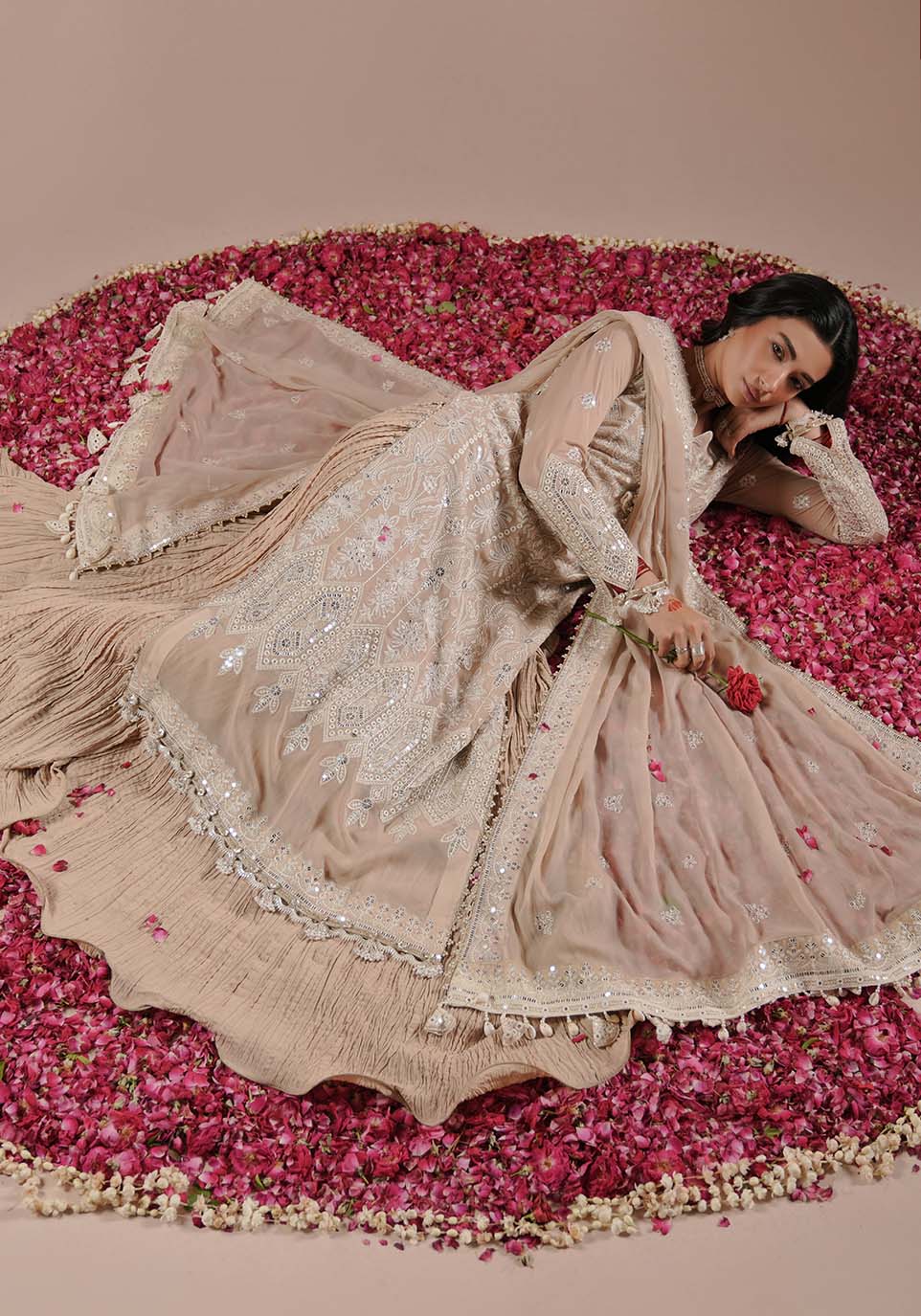 ZQ 005B LIBA | Lakhnawi Festive Chiffon Collection '24 | Zarqash - Portia Fabrics