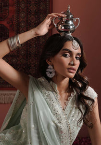 ZQL 005A NAAZ | Lakhnawi Festive Chiffon Collection '24 | Zarqash - Portia Fabrics