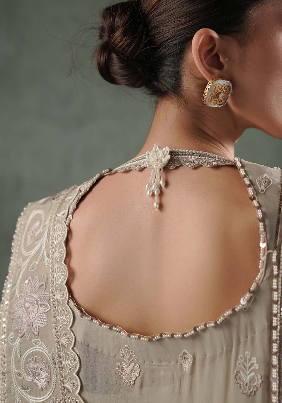 ZQL 007A HAZEL | Lakhnawi Festive Chiffon Collection '24 | Zarqash - Portia Fabrics