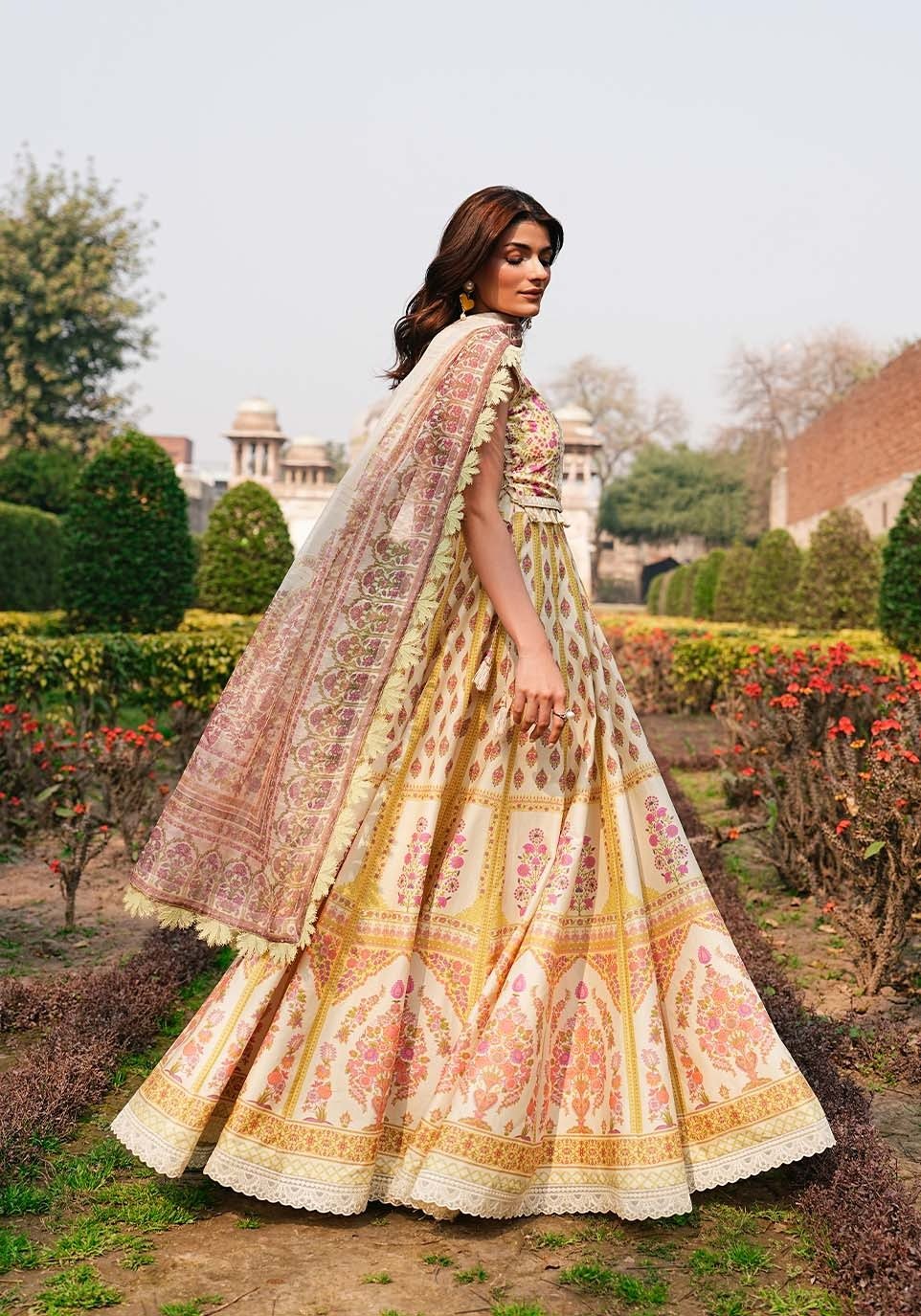 ZQL0013 I The Anga Portal Luxe Lawn Eid Edit'26 I Zarqash - Portia Fabrics