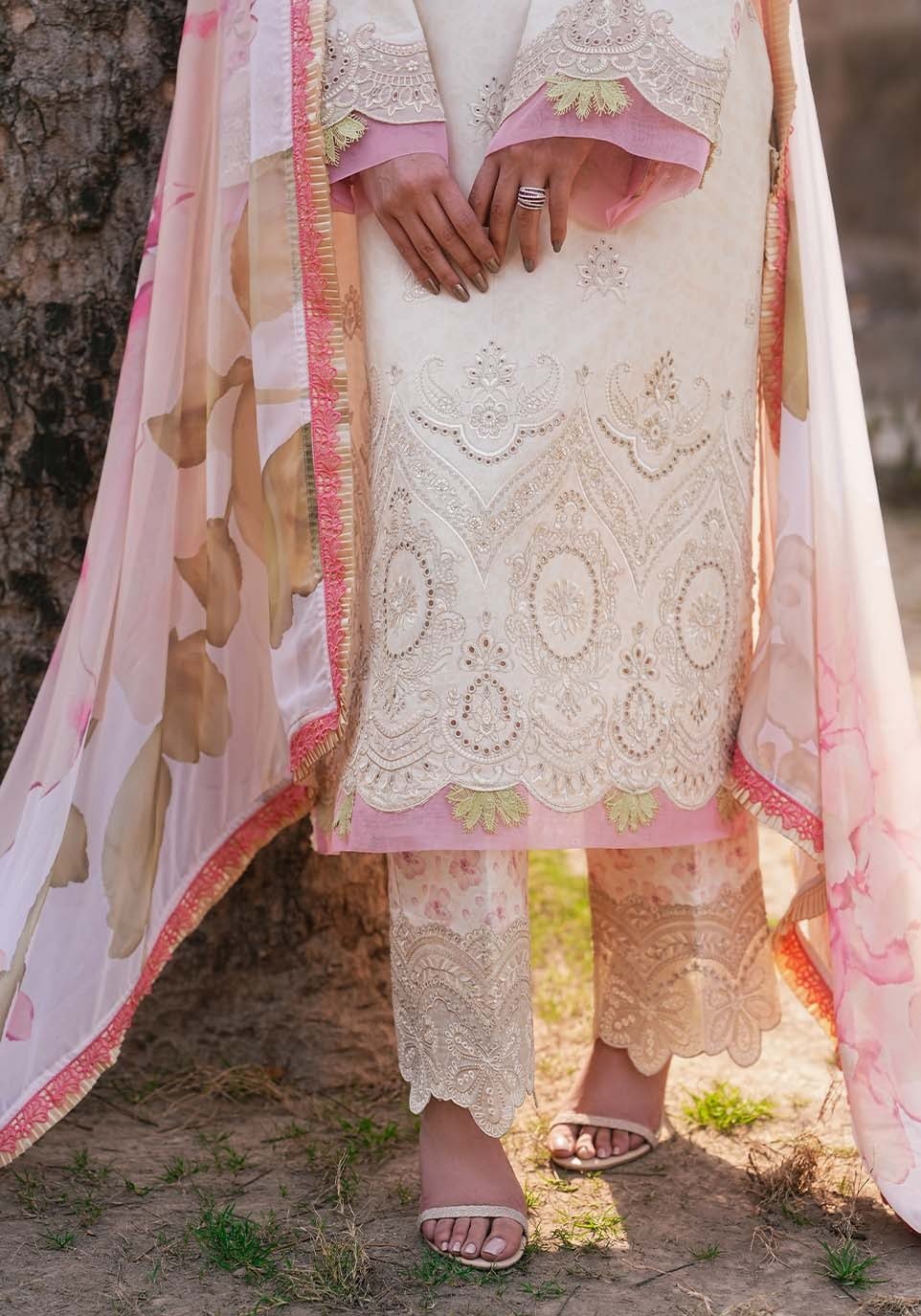 ZQL005 I The Anga Portal Luxe Lawn Eid Edit'26 I Zarqash - Portia Fabrics