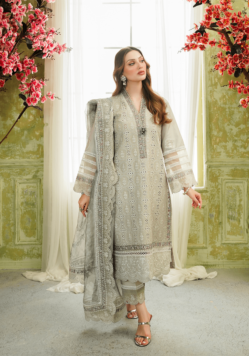 ZQT 002 ROSEMARY | Tresor Luxury Lawn'24 | Zarqash - Portia Fabrics