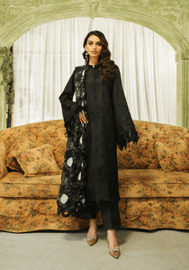 ZQT 005 MIDNIGHT | Tresor Luxury Lawn'24 | Zarqash - Portia Fabrics