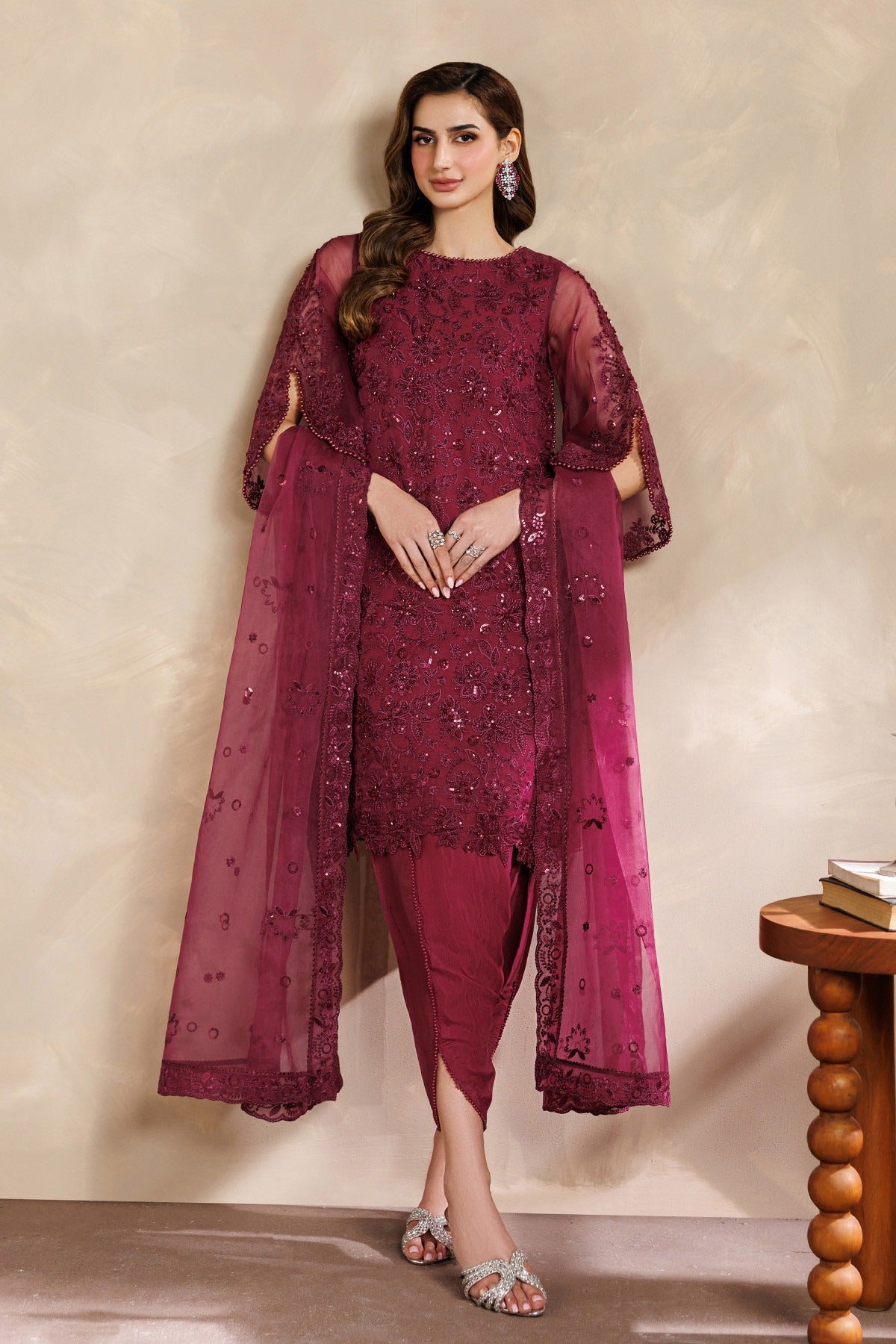 ZYR-SURKH-01 | Zayrah | Zarif - Portia Fabrics