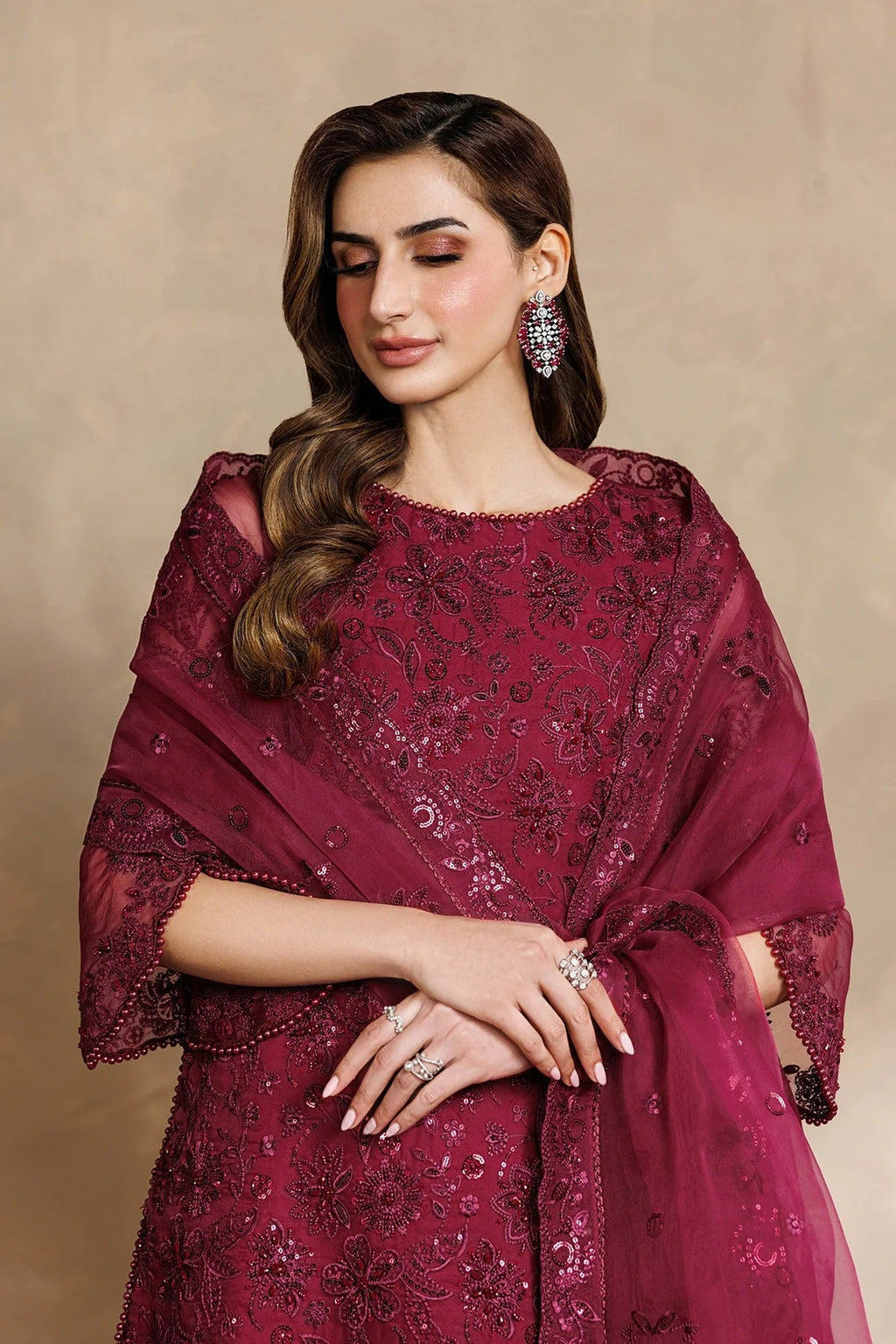 ZYR-SURKH-01 | Zayrah | Zarif - Portia Fabrics