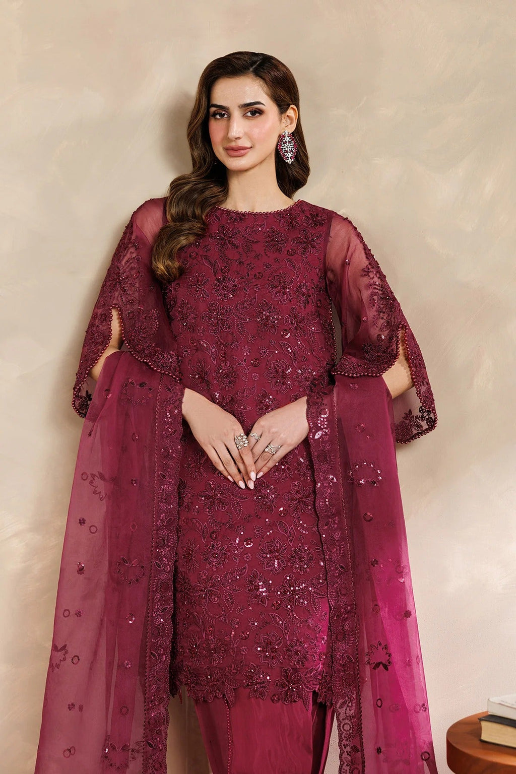 ZYR-SURKH-01 | Zayrah | Zarif - Portia Fabrics